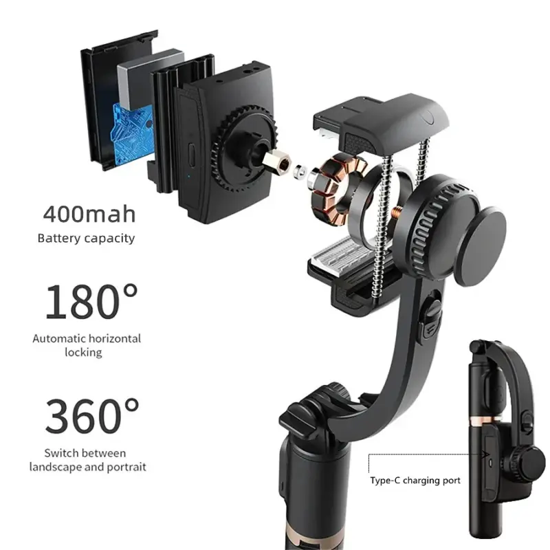 2025 new Telescopic Selfie Stick Tripod Monopod Stand Mobile Phone Support Wireless Gimbal Stabilizer For iPhone Android Holder - Image 3