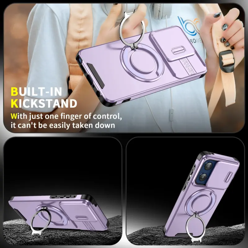 Shockproof Car Mount Magnetic Stand Phone Case For Motorola Moto G Stylus Power Play Pure 5G 2025 2024 2023 Ring Kickstand Cover - Image 3