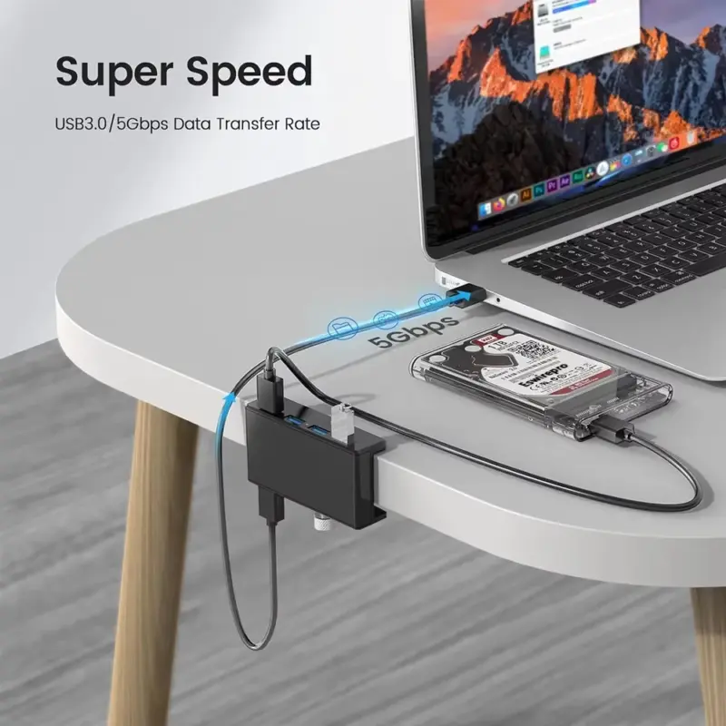 10Gbps USB HUB Clamp USB3.2/3.0/2.0 Splitter Adapter External Multi Clip Dock For iMac Macbook Lenovo Desktop PC Accessories - Image 5