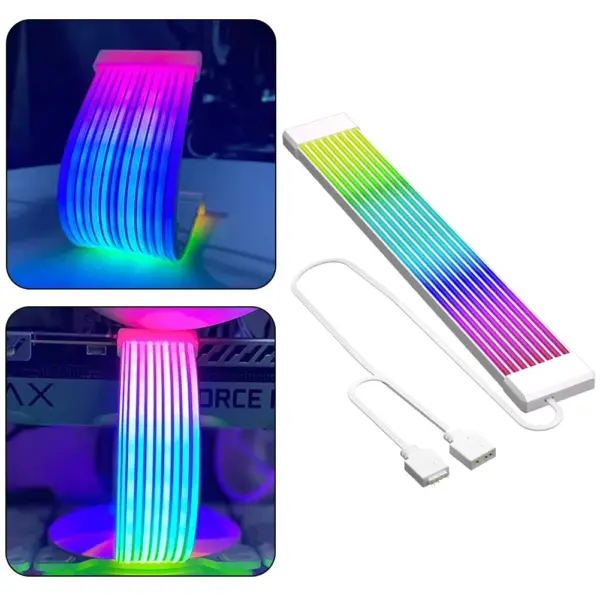 5V 3Pin PC RGB GPU Cable 8/24PIN Motherboard Power Extension Cable Flexible LED Strip Light DIY Kit for Computer Power Supply