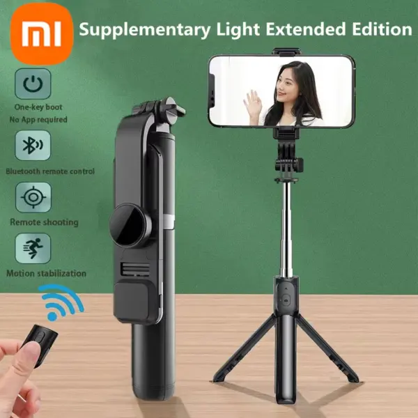 Xiaomi Selfie Stick 1045mm Bluetooth LED Wireless Fill Light Extended Tripod With Remote Shutter For Android IOS Cellphone 2025