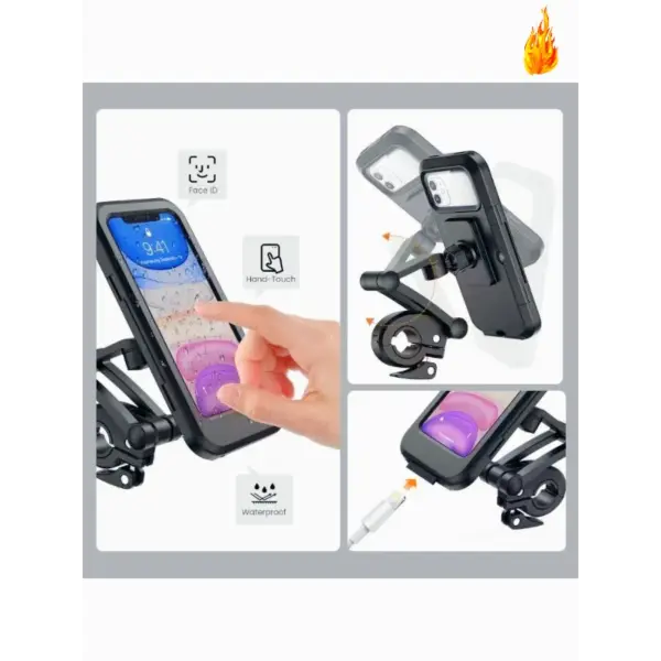2025 New Waterproof Bicycle Phone Holder Motorcycle Bike Handlebar Cellphone Mount Cycling Phone Stand for MTB Scooter Motorbike