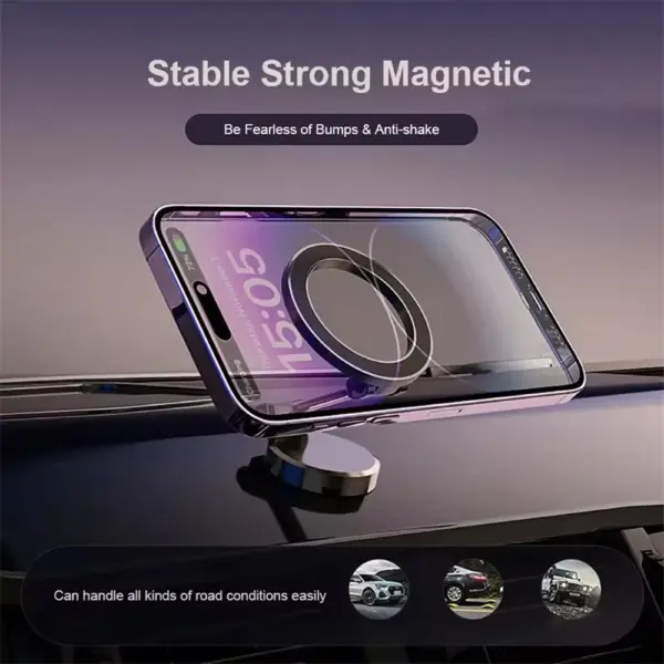 2025 new Folding Magnetic Car Compact Cell Phone Holder for MagSafe 360° Adjustable Magnetic Car Mount for iPhone 14 13 12 Pro